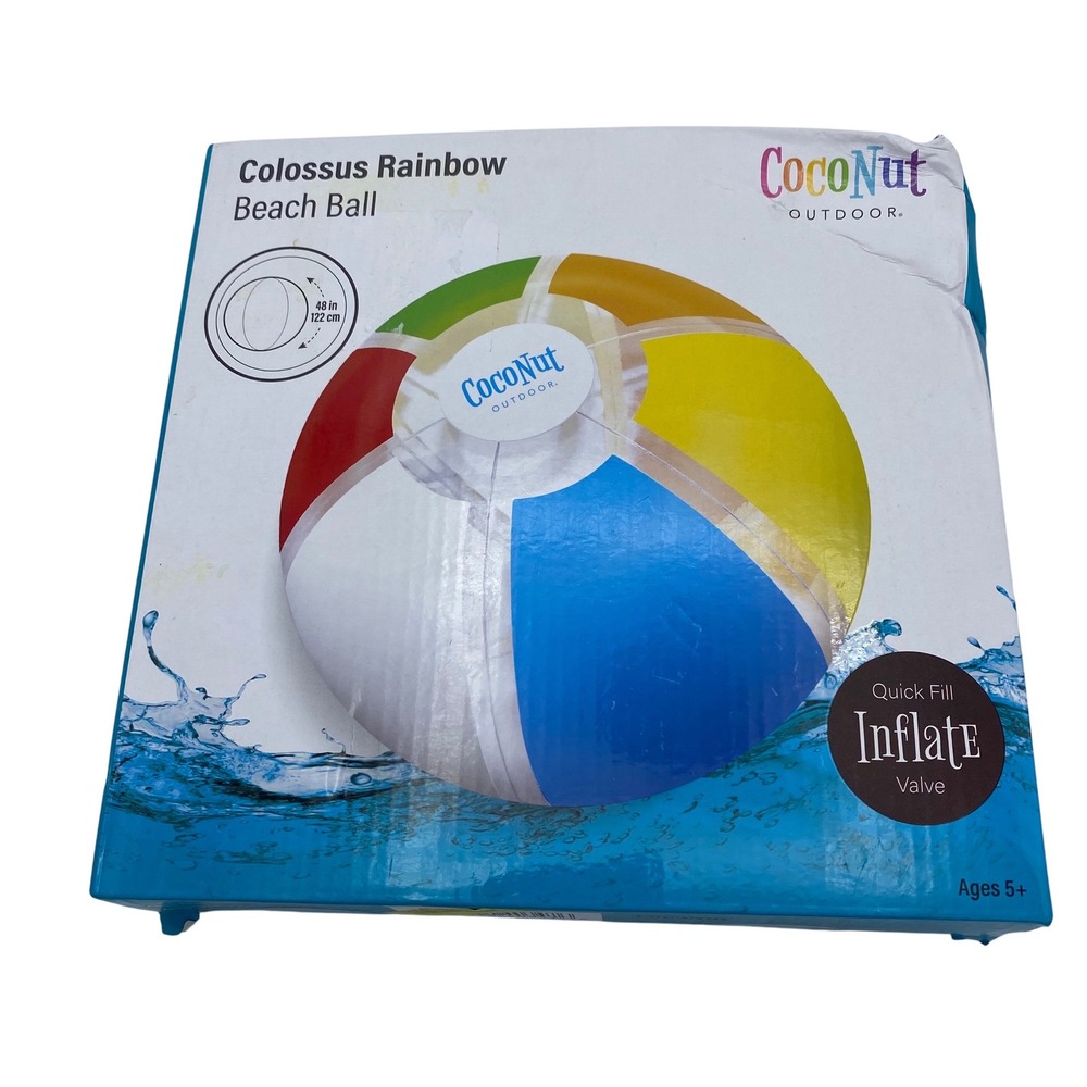 Colossus‎ Rainbow Beach Ball - 48 in - Quick Fill Valve - Ages 5+